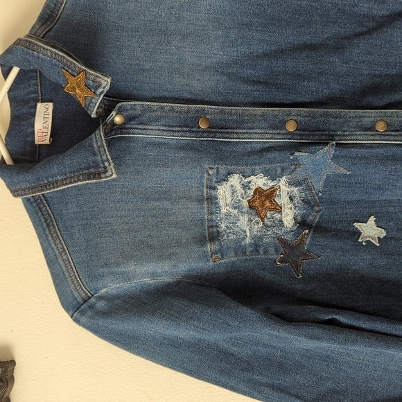 Red Valentino Star Embellished Denim Jacket - Picture 6 of 15